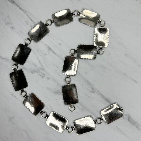 Vintage Southwestern Concho Silver Chain Belt XS/Small (XS/S) Western Boho ✨ - Picture 2 of 11